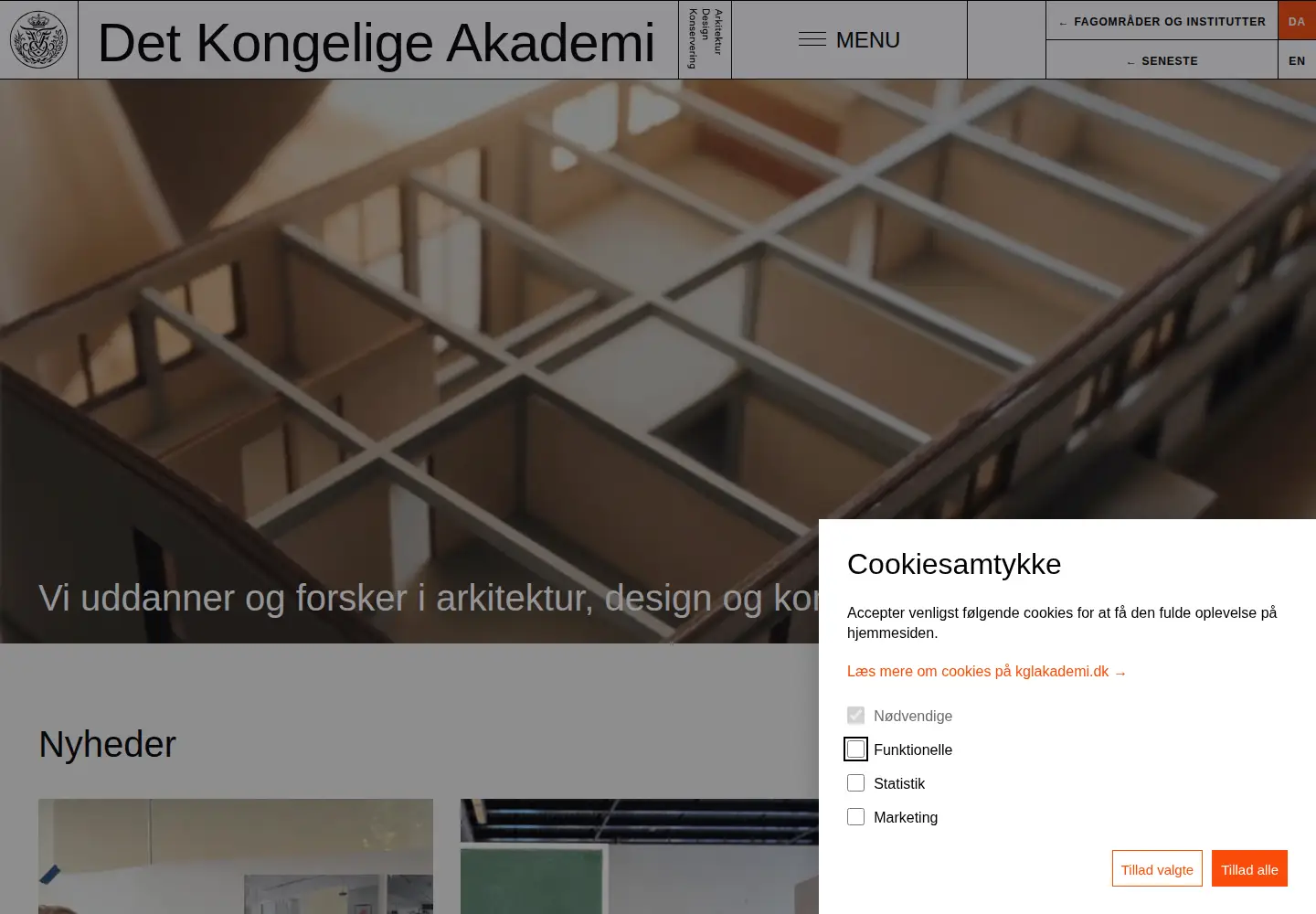 Screenshot of kadk.dk