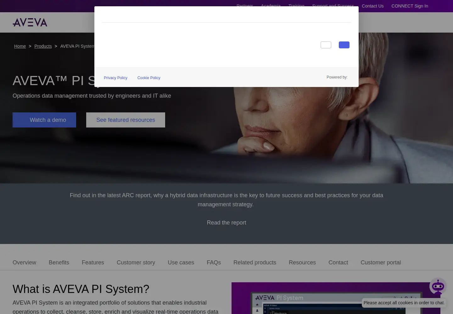 Screenshot of osisoft.com
