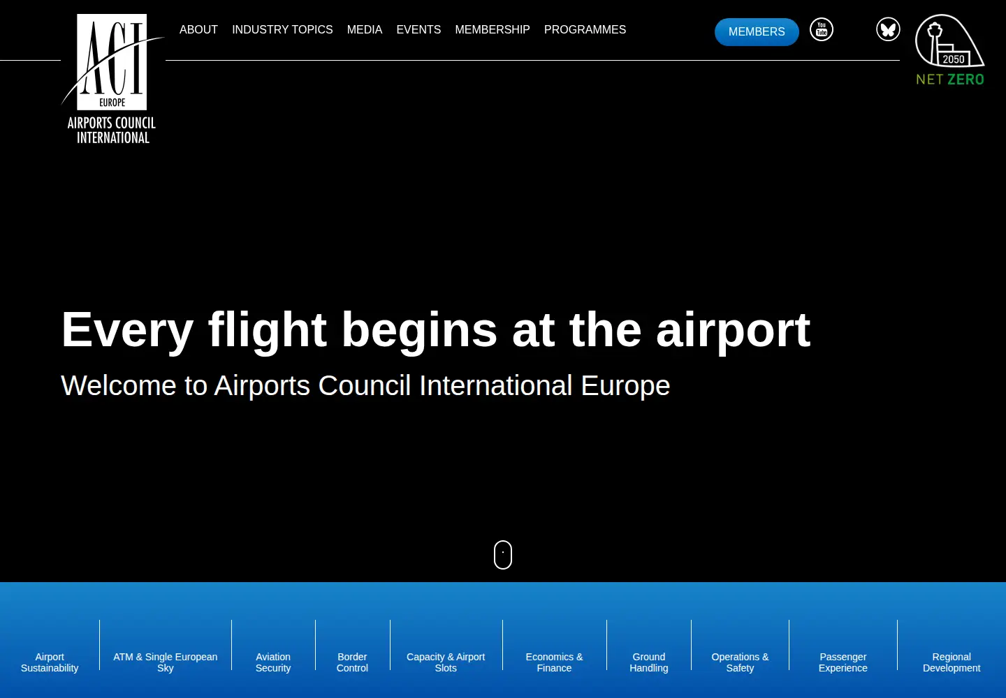 Captured homepage of aci-europe.org in the current scan