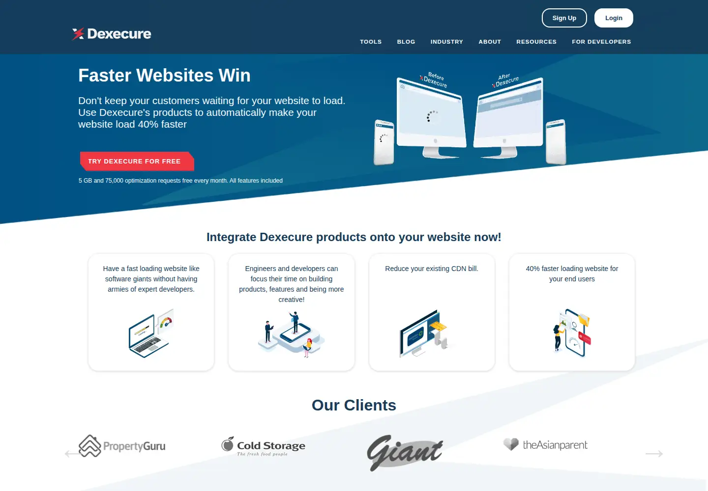 Screenshot of dexecure.com