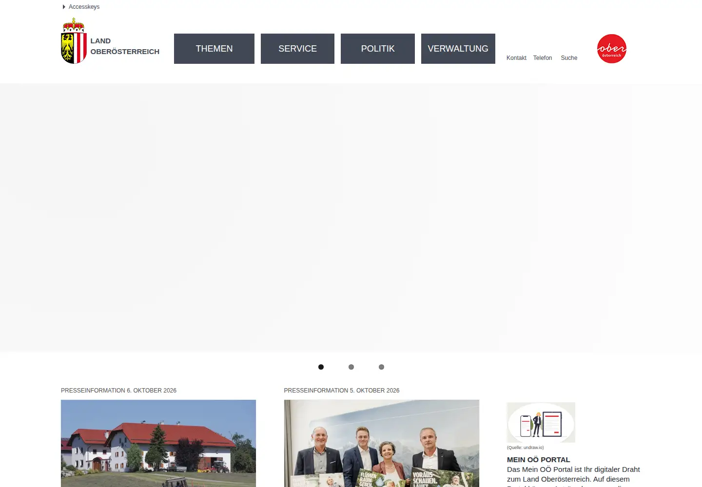 Screenshot of land-oberoesterreich.gv.at