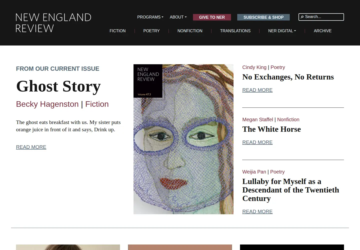Captured homepage of nereview.com in the current scan