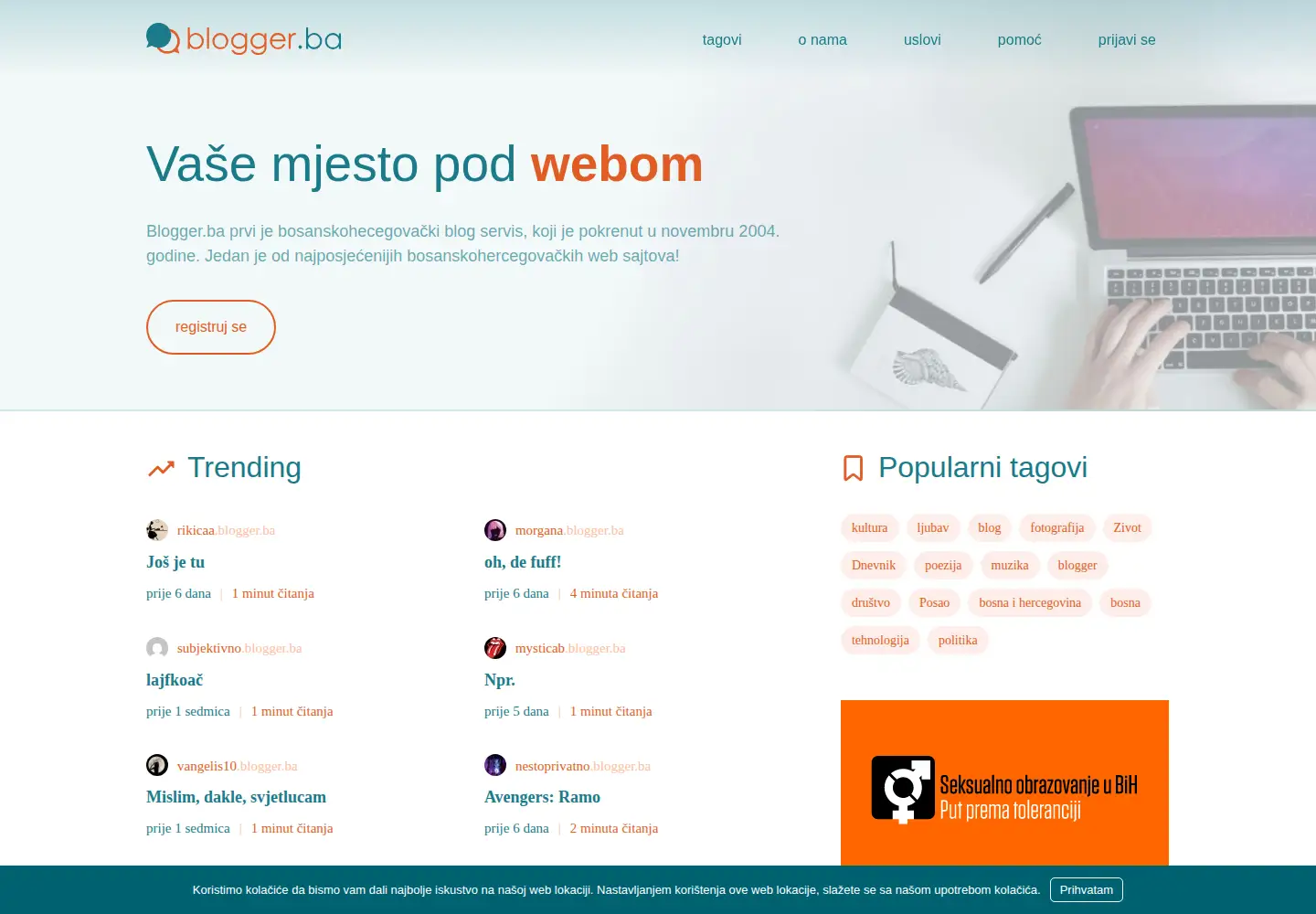 Screenshot of blogger.ba