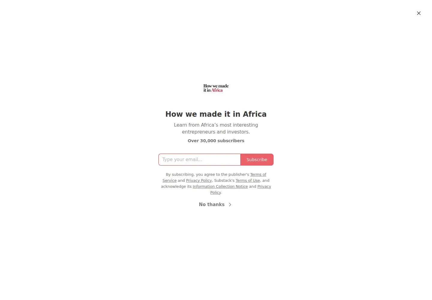 Screenshot of howwemadeitinafrica.com