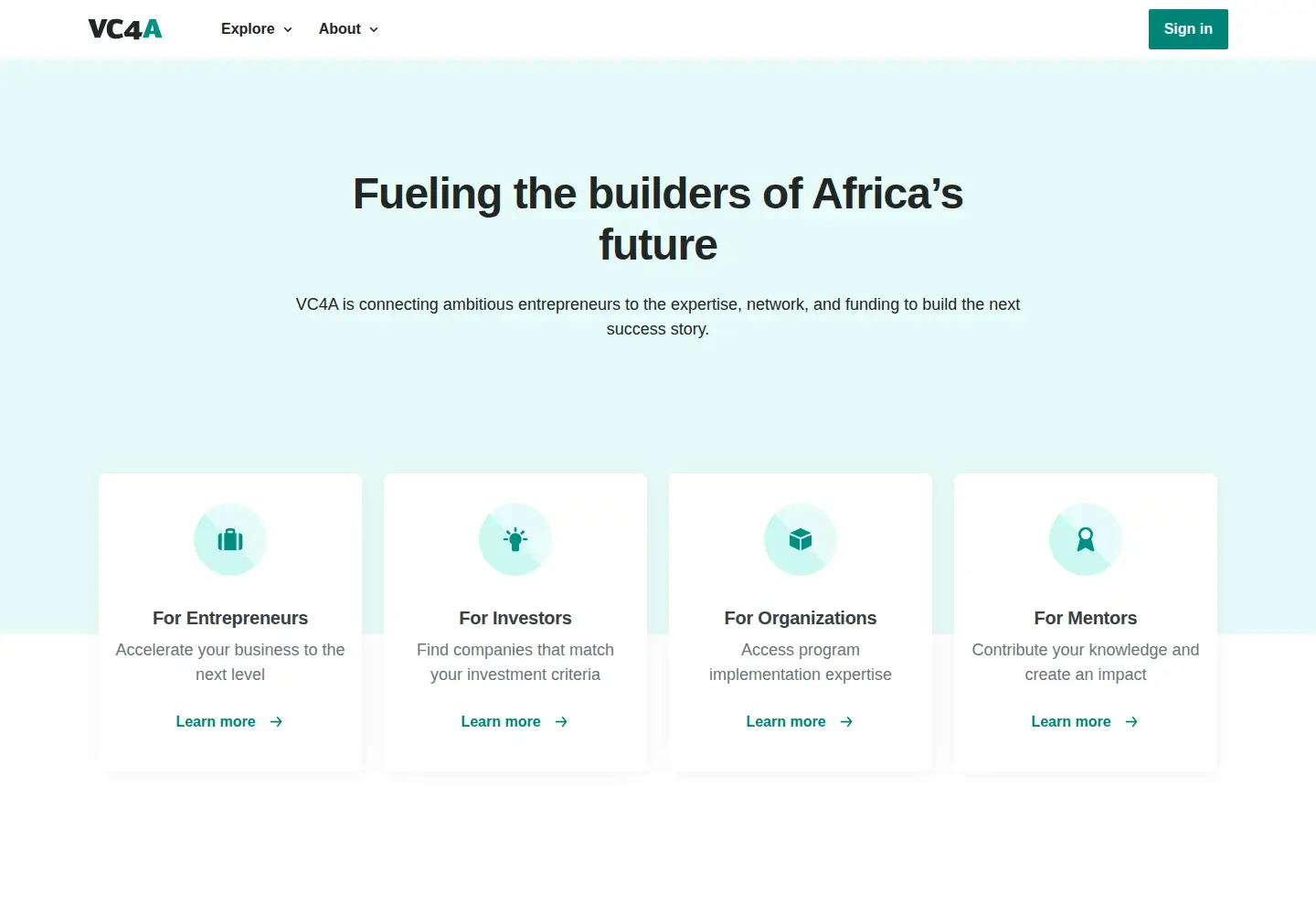Screenshot of vc4a.com