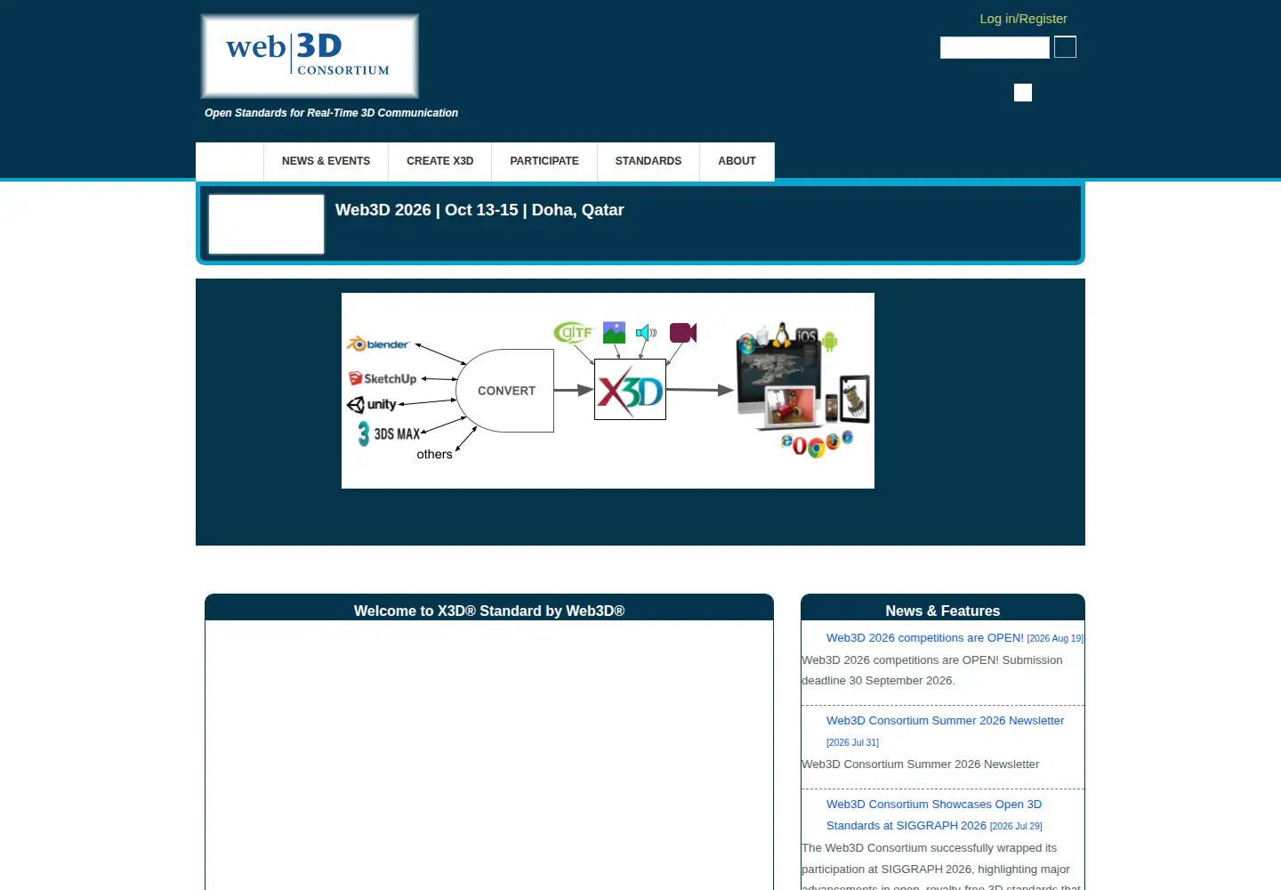 Screenshot of web3d.org