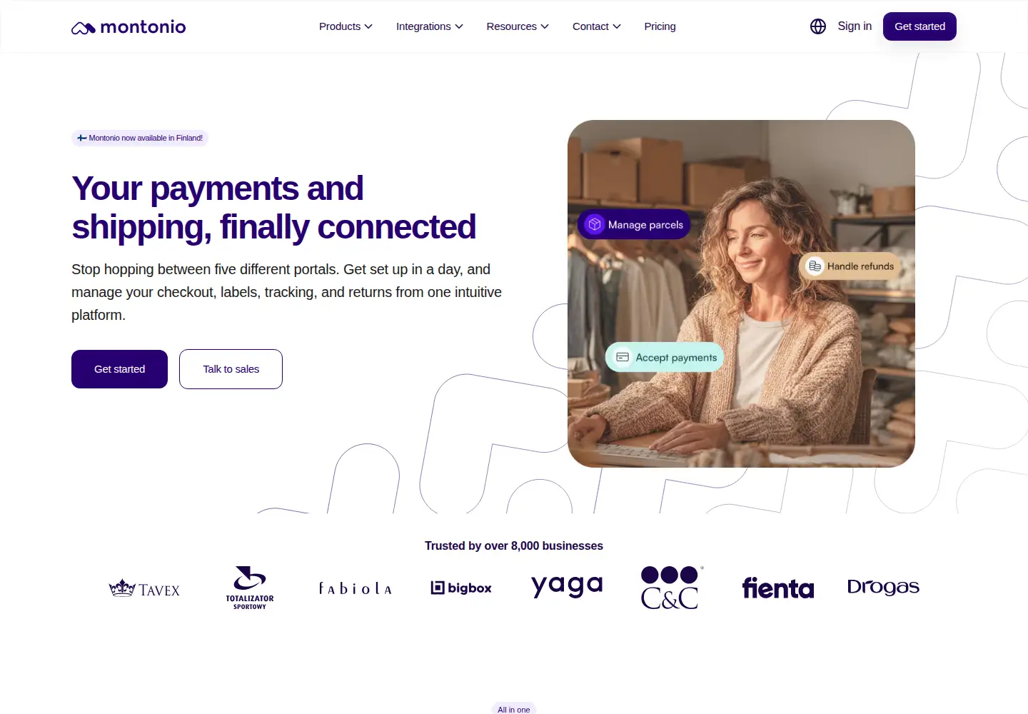 Screenshot of montonio.com