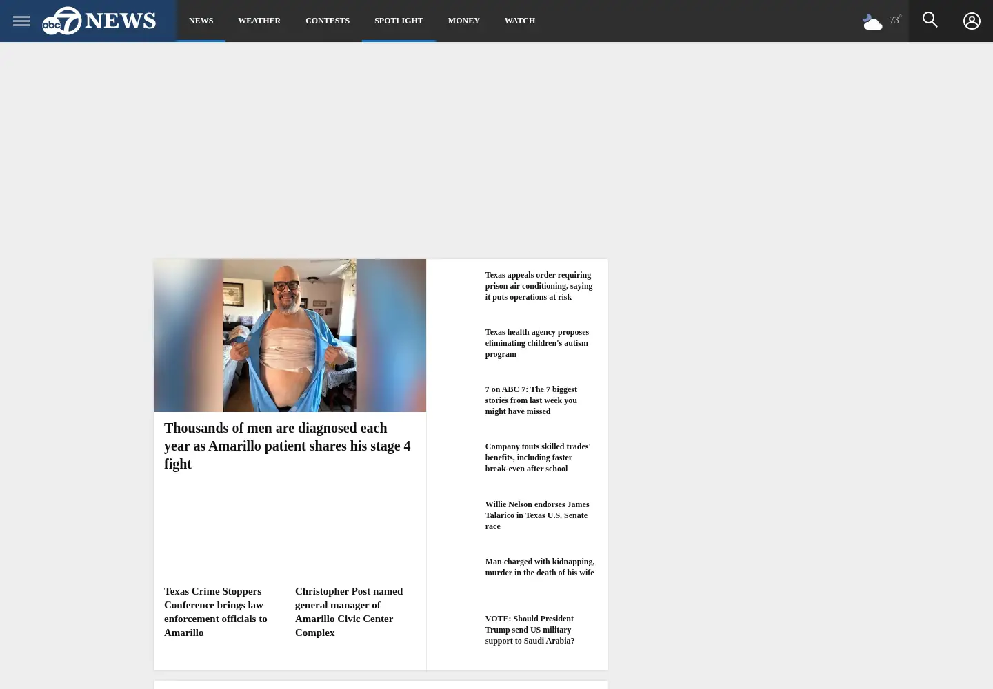 Captured homepage of abc7amarillo.com in the current scan