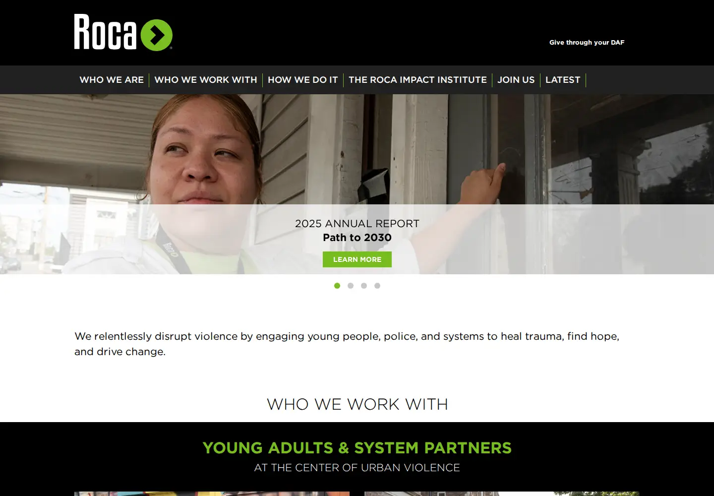 Captured homepage of rocainc.org in the current scan
