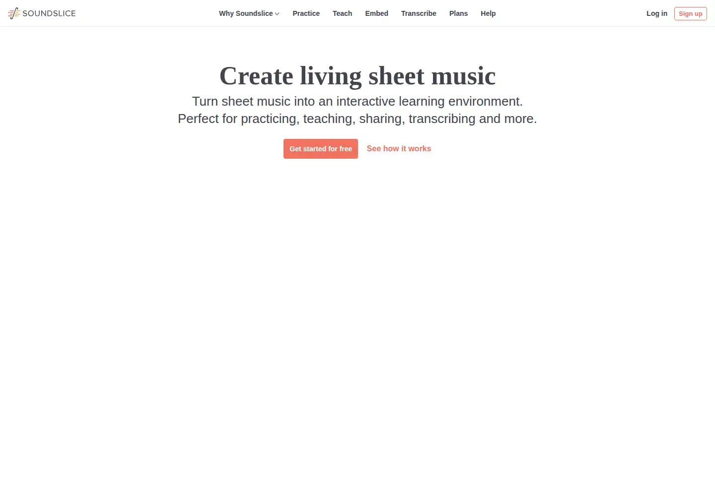 Screenshot of soundslice.com