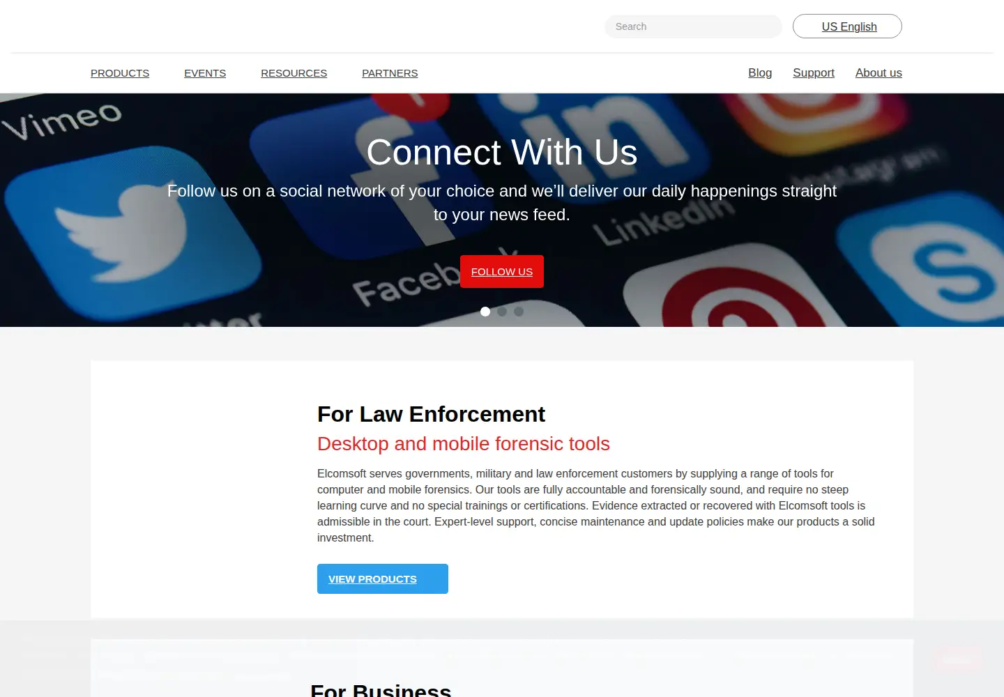 Screenshot of elcomsoft.com