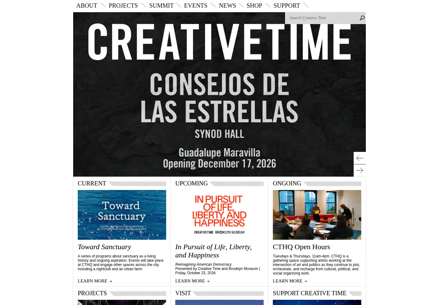 Screenshot of creativetime.org