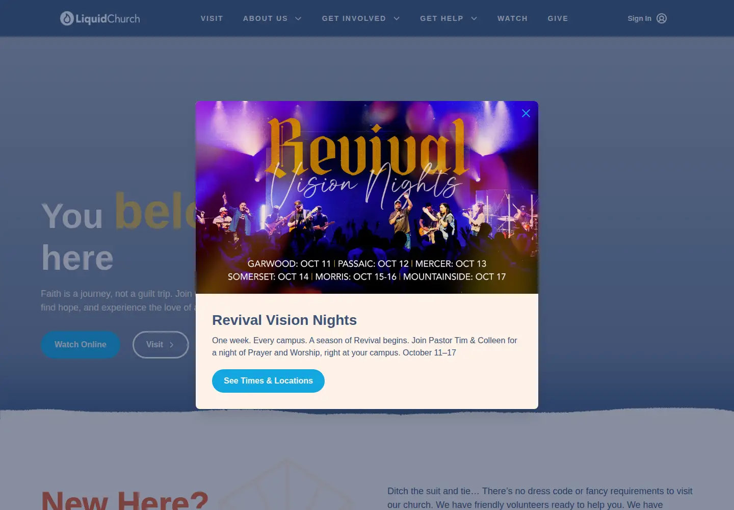Screenshot of liquidchurch.com