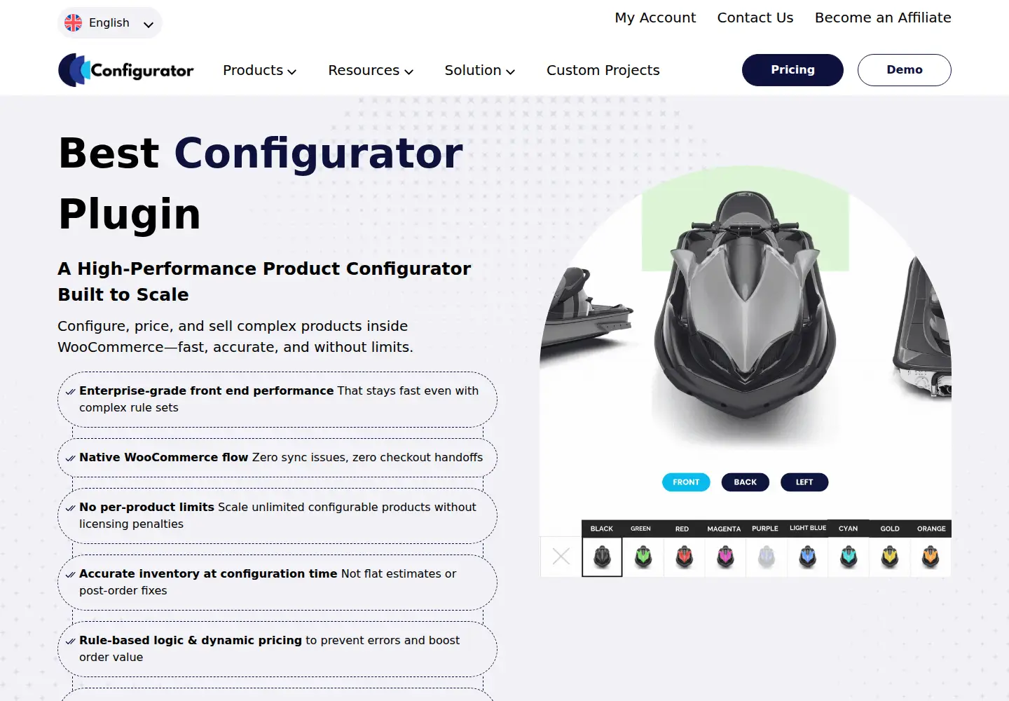 Captured homepage of wpconfigurator.com in the current scan