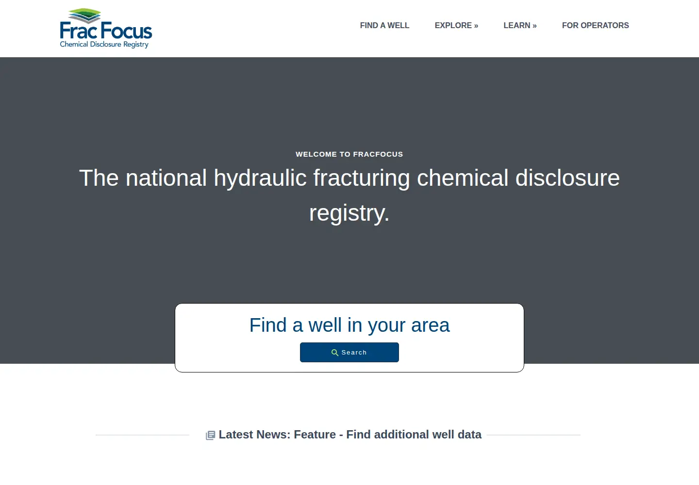 Screenshot of fracfocus.org