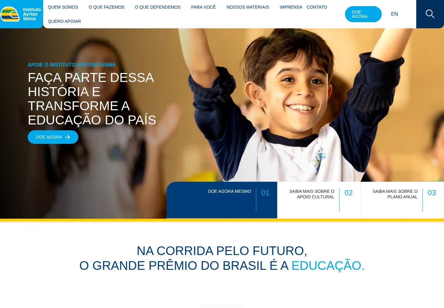 Screenshot of institutoayrtonsenna.org.br