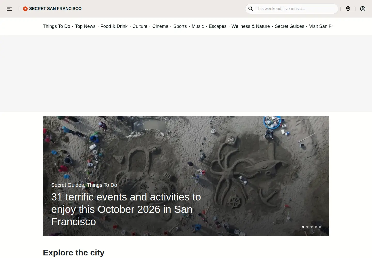 Captured homepage of secretsanfrancisco.com in the current scan