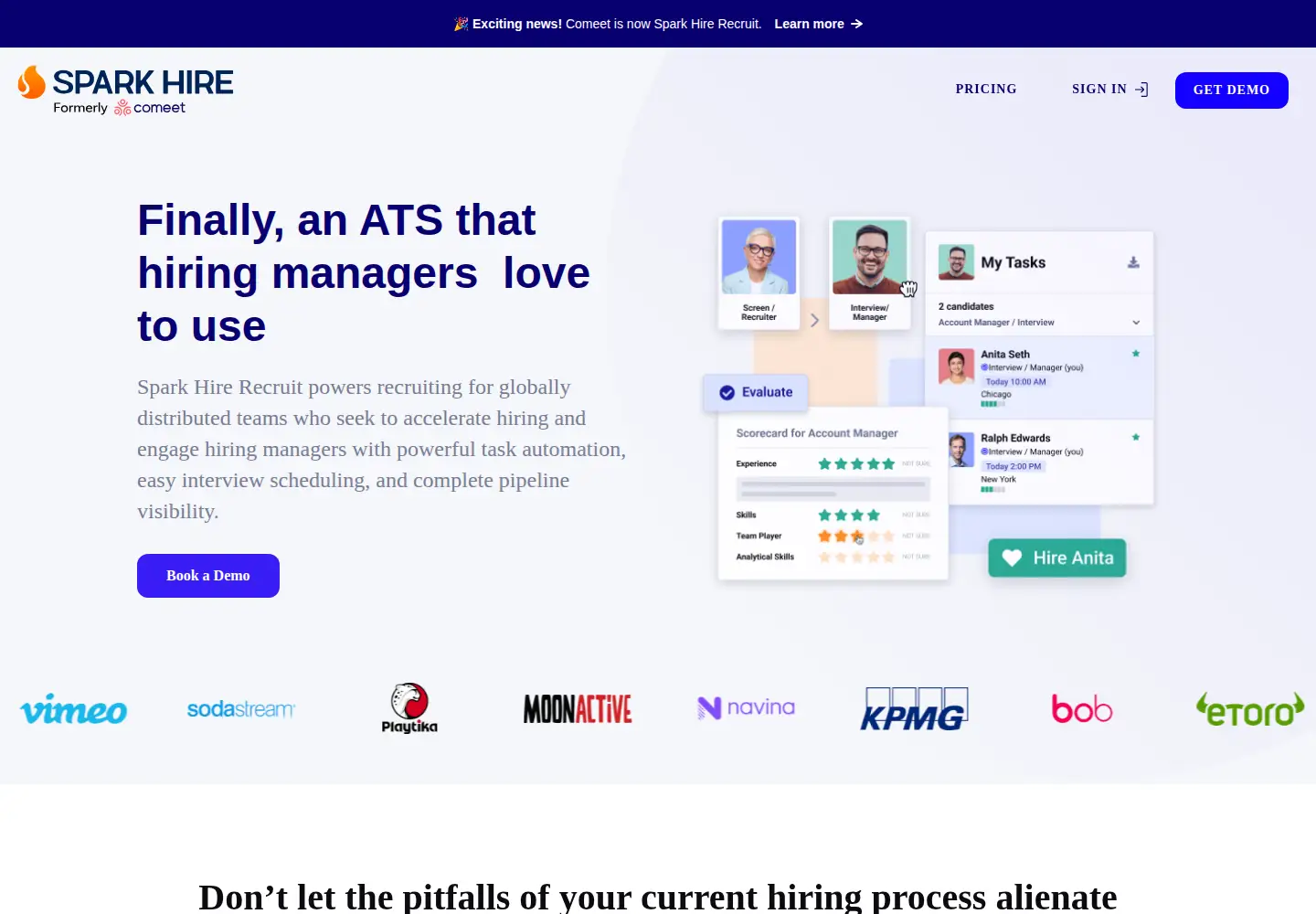 Screenshot of comeet.com