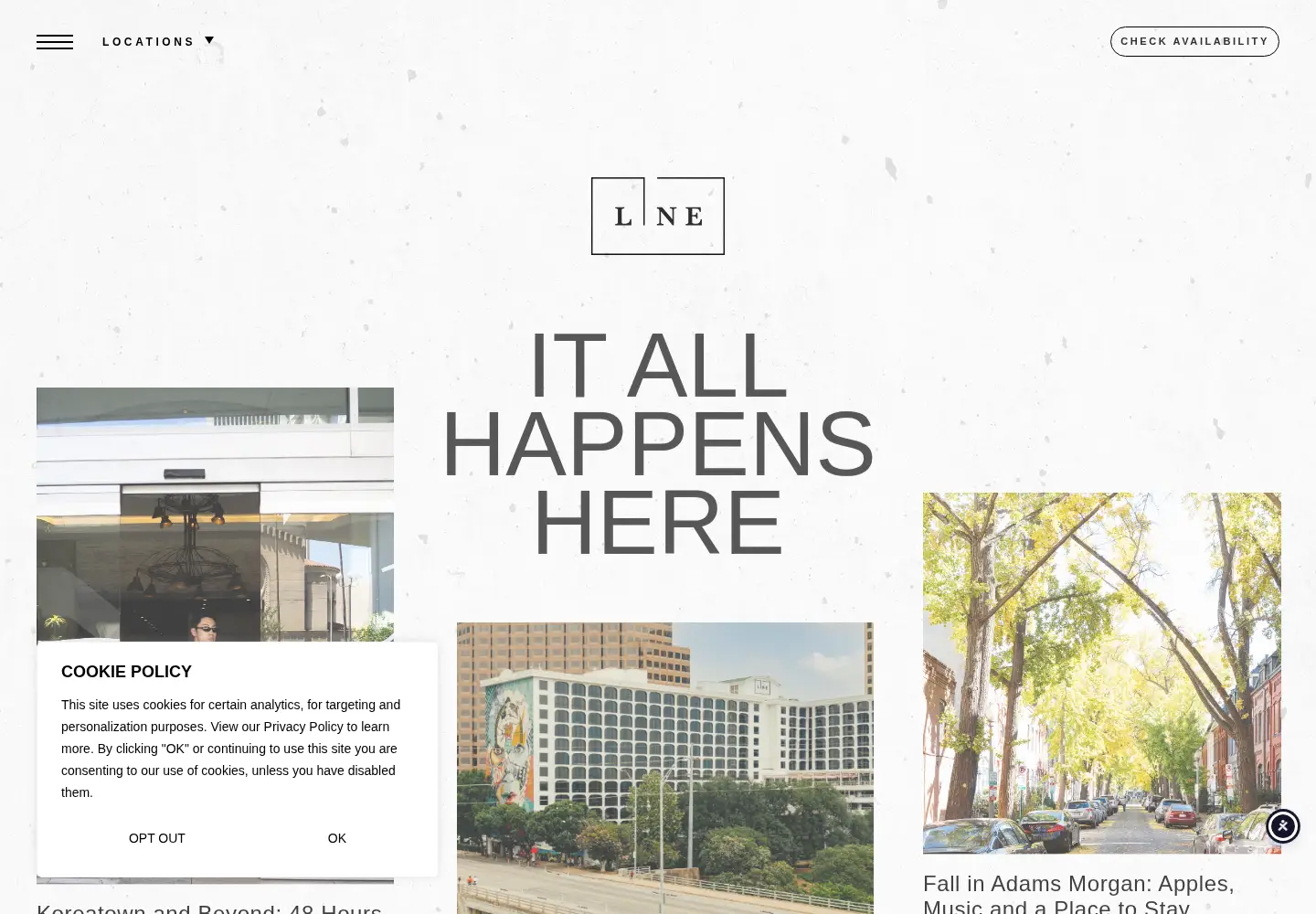 Screenshot of thelinehotel.com
