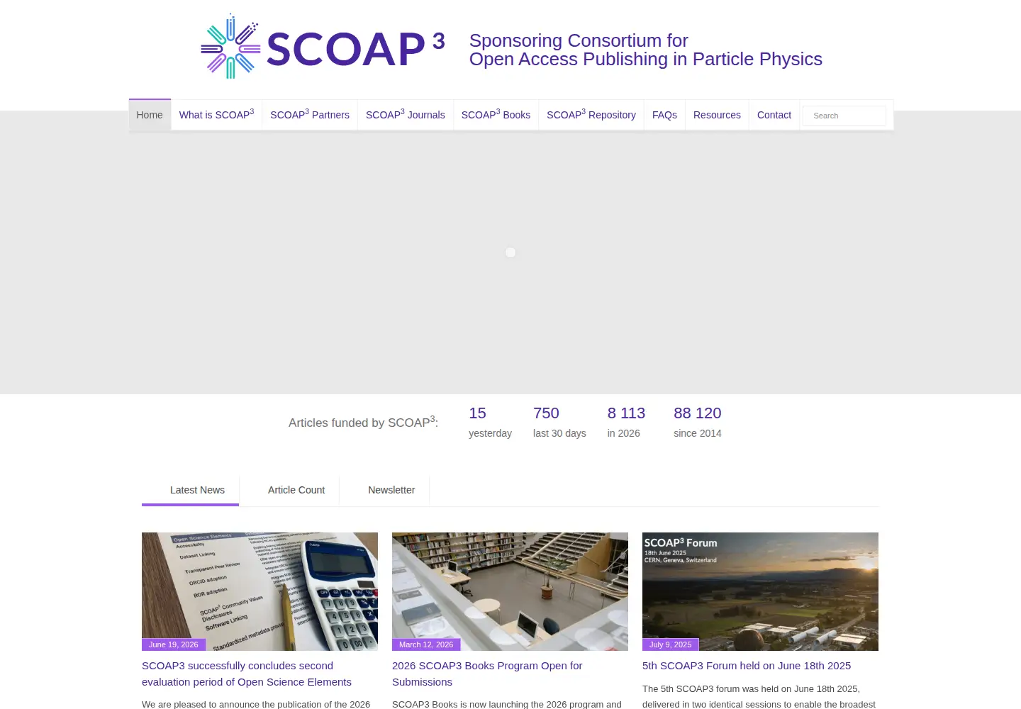 Screenshot of scoap3.org