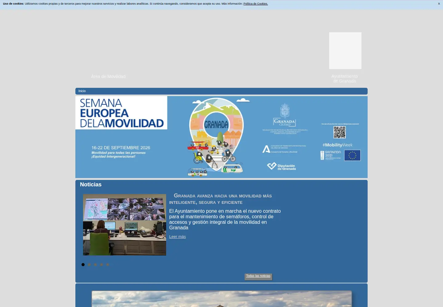 Screenshot of movilidadgranada.com