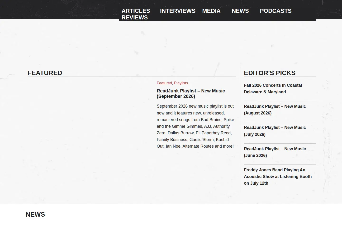 Screenshot of readjunk.com