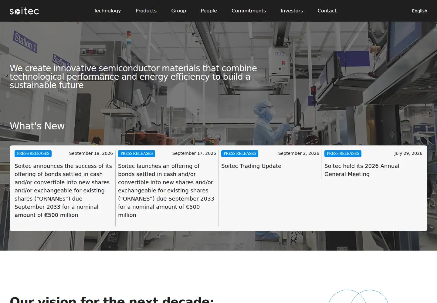Captured homepage of soitec.com in the current scan