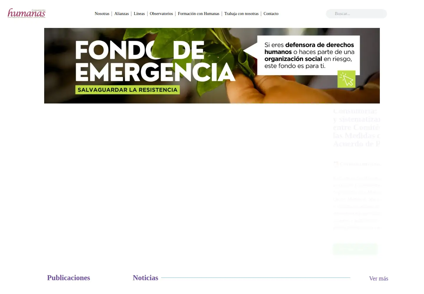Screenshot of humanas.org.co