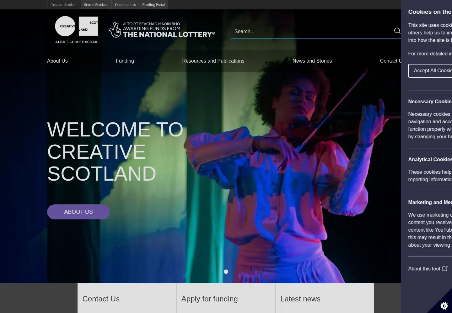 Screenshot of creativescotland.com