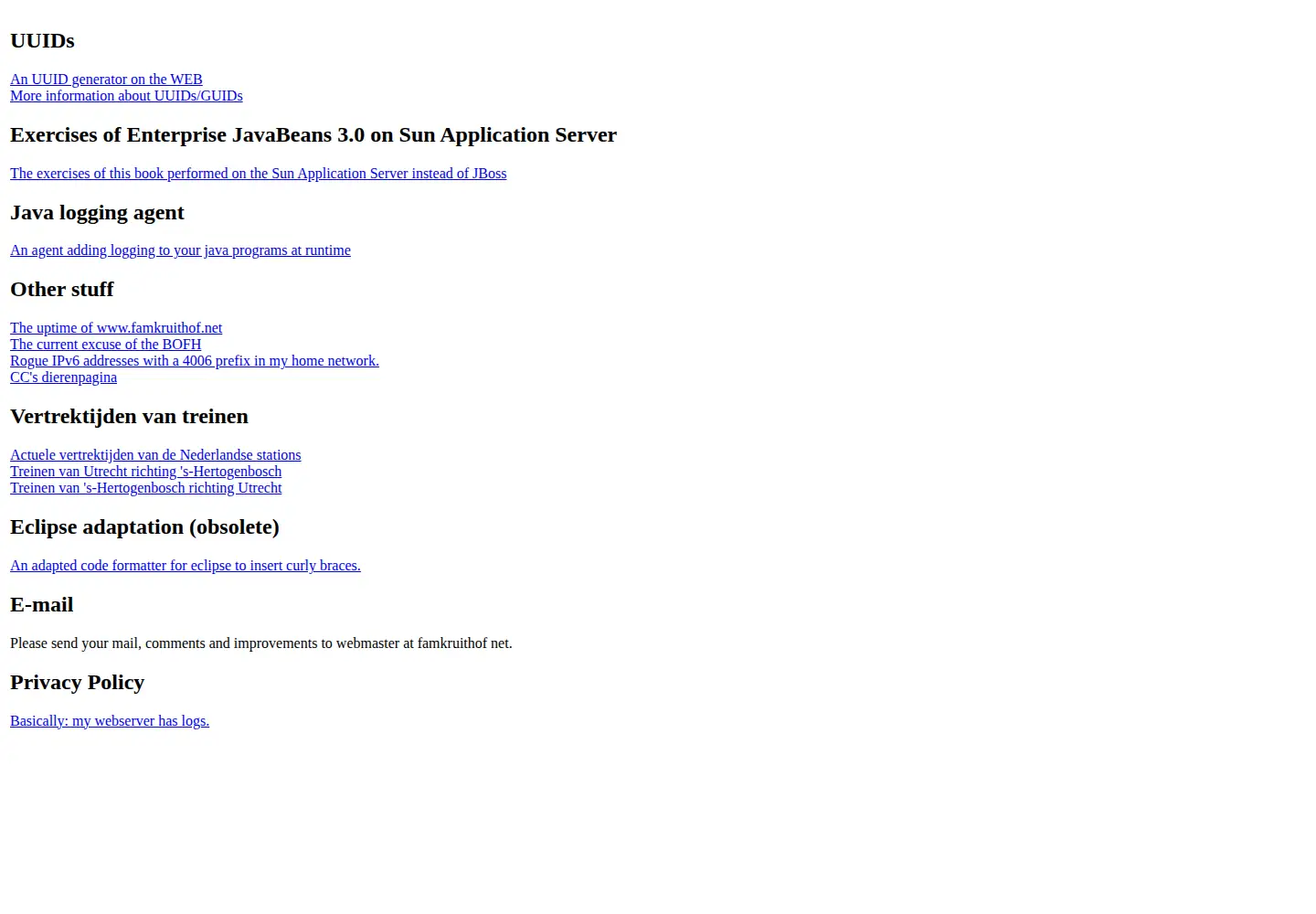 Screenshot of famkruithof.net