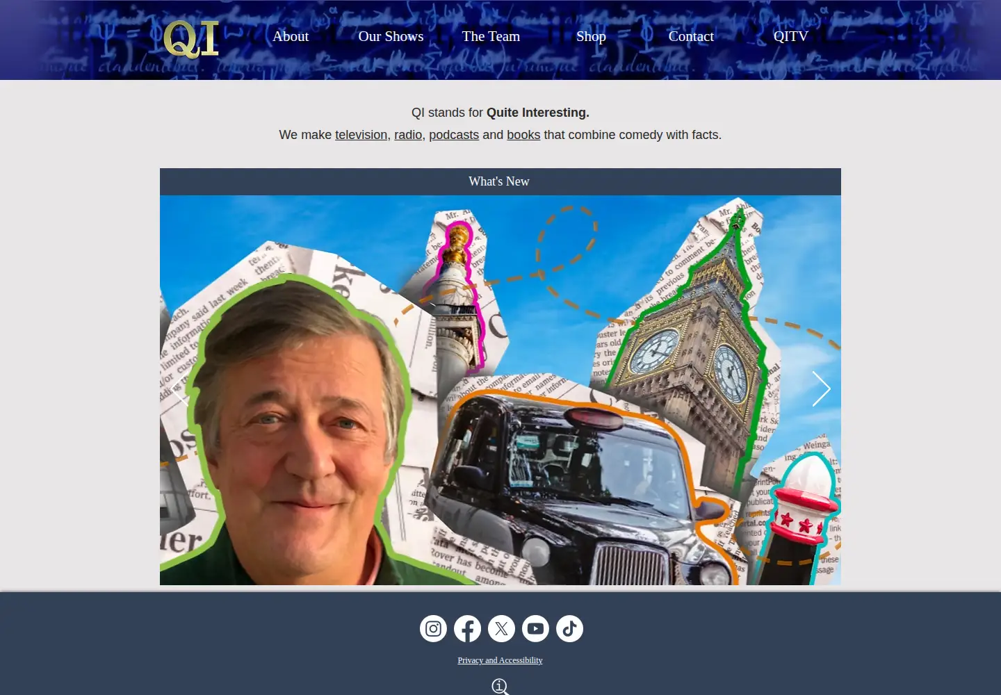 Captured homepage of qi.com in the current scan