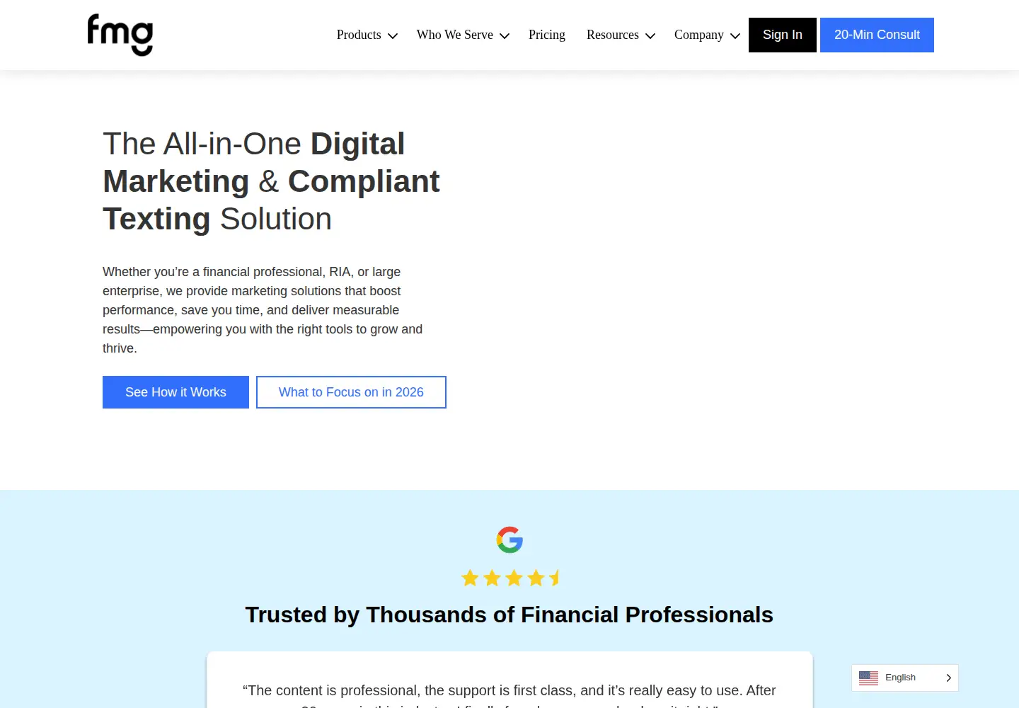 Screenshot of fmgsuite.com