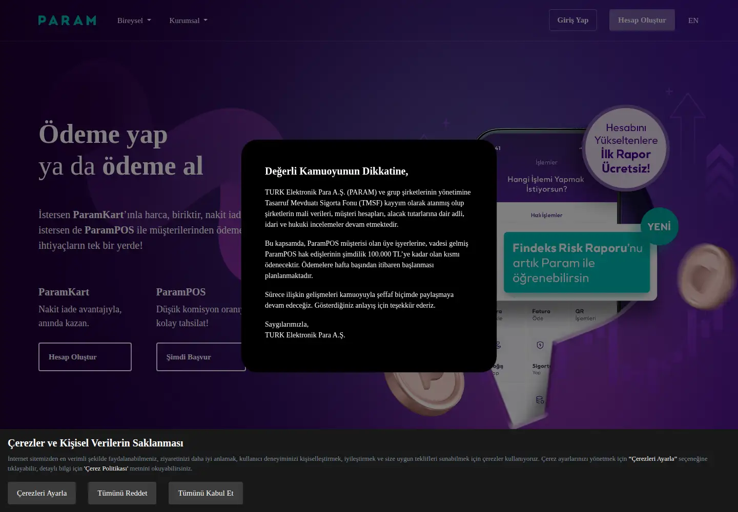Screenshot of param.com.tr