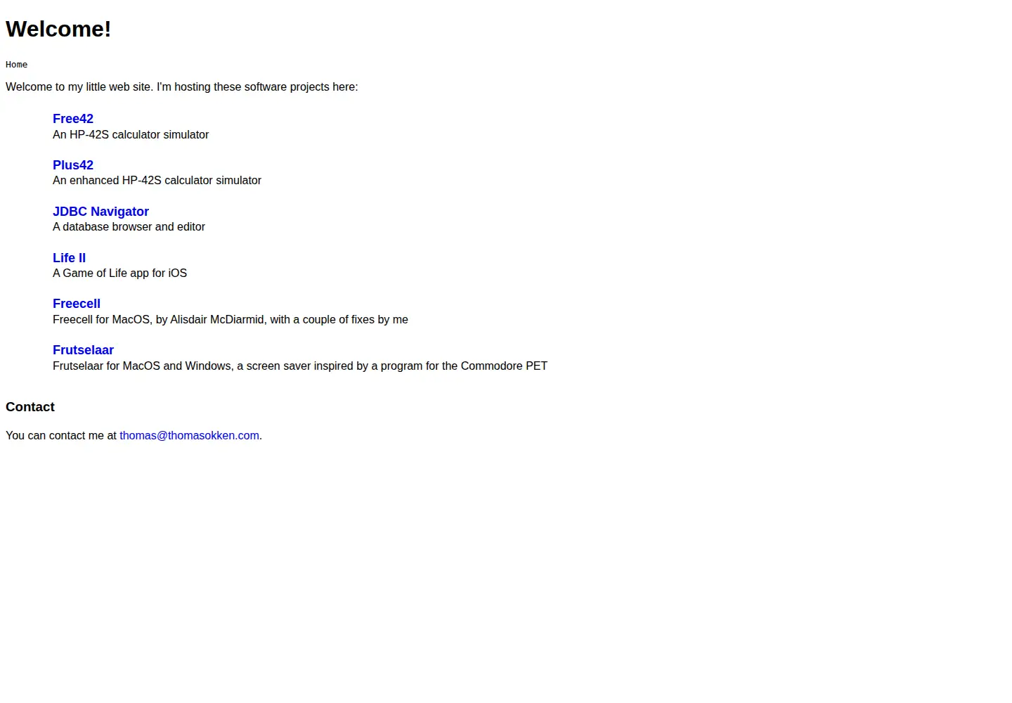 Screenshot of thomasokken.com