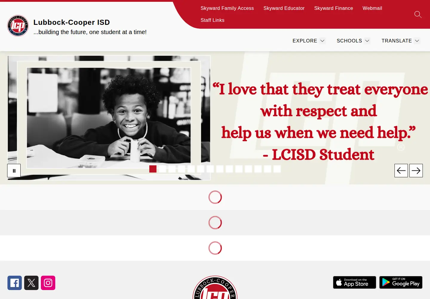 Screenshot of lcisd.net