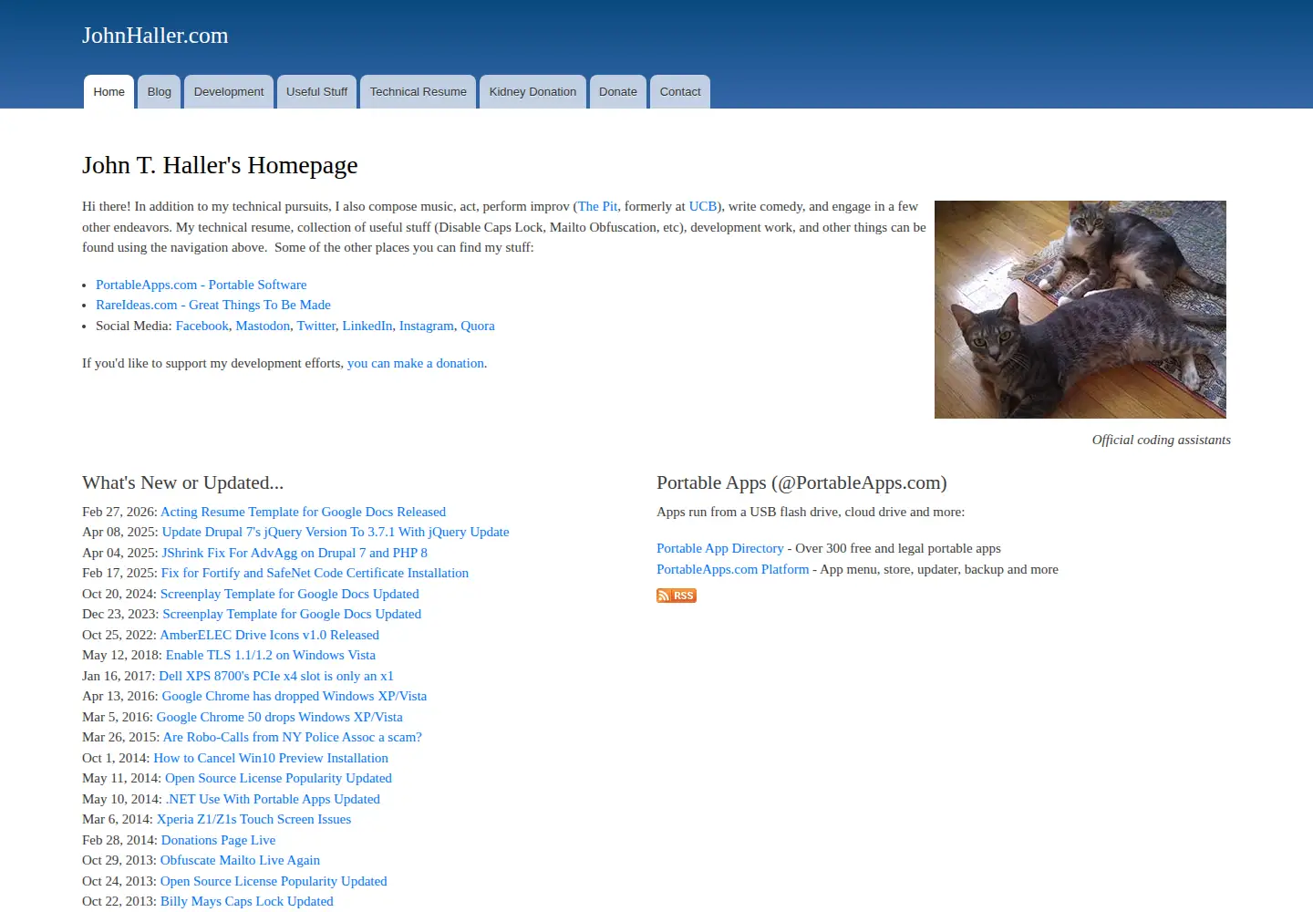 Screenshot of johnhaller.com