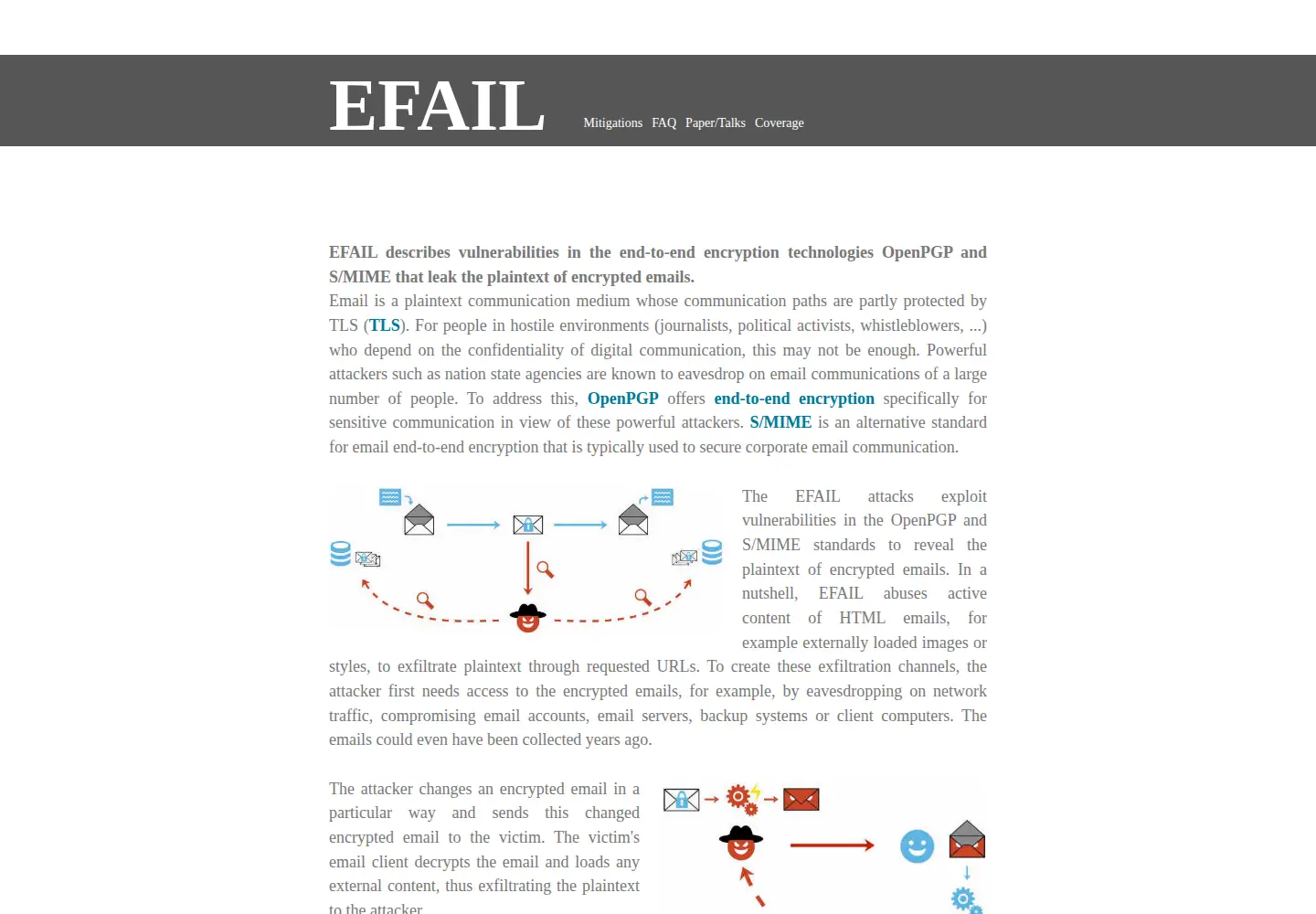 Screenshot of efail.de