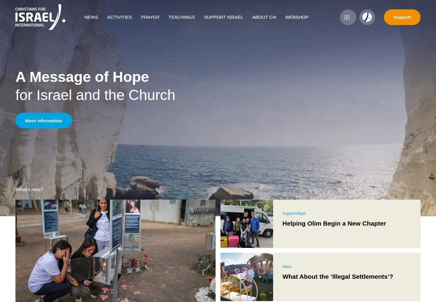 Captured homepage of c4israel.org in the current scan