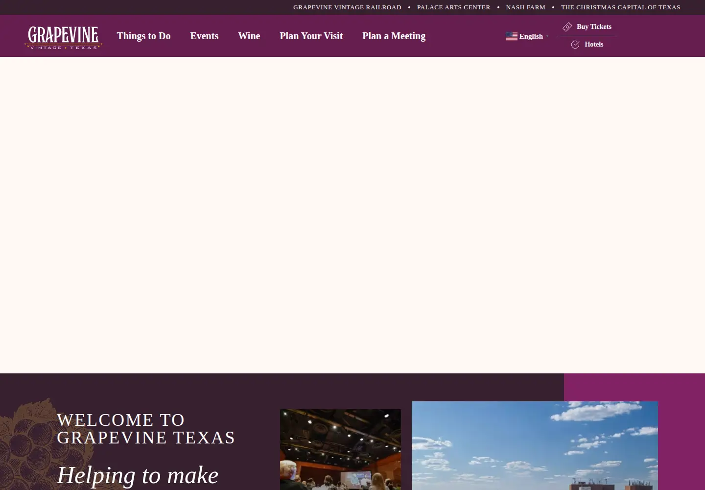 Screenshot of grapevinetexasusa.com