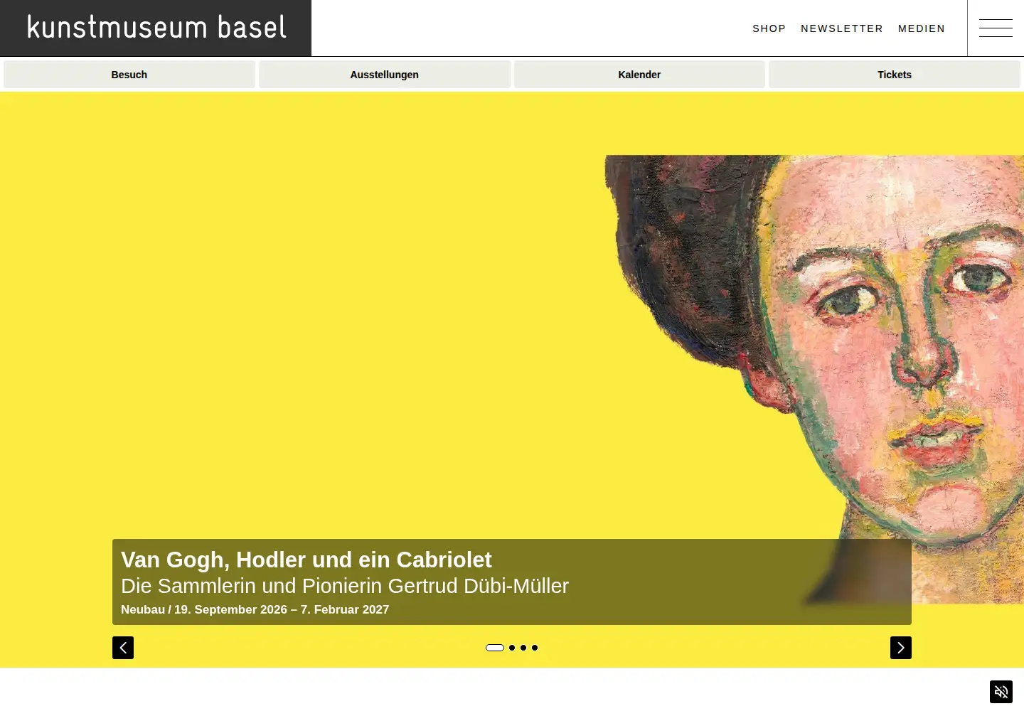 Screenshot of kunstmuseumbasel.ch