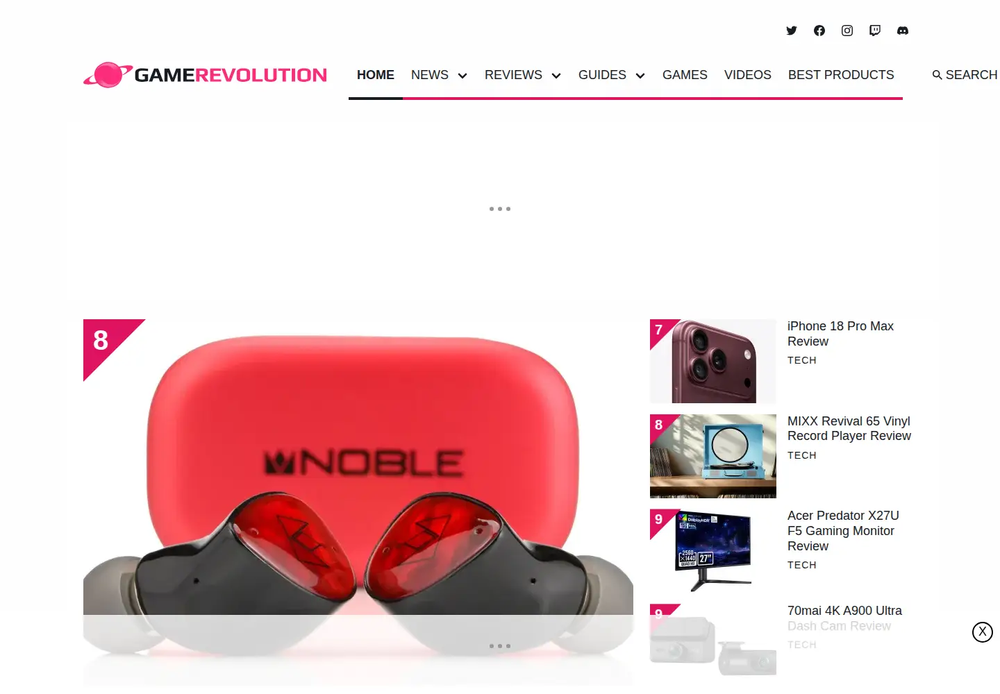 Screenshot of gamerevolution.com