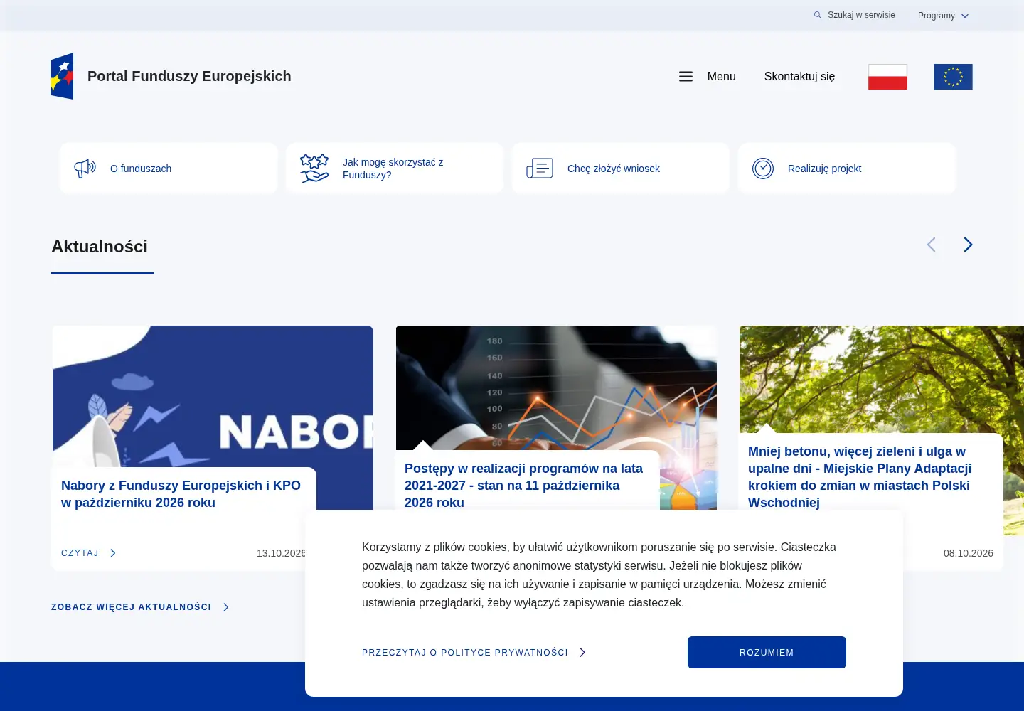 Screenshot of funduszeeuropejskie.gov.pl