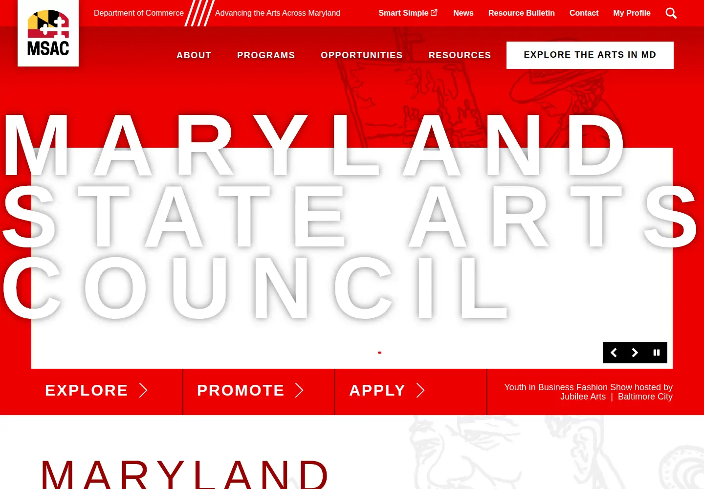 Captured homepage of msac.org in the current scan