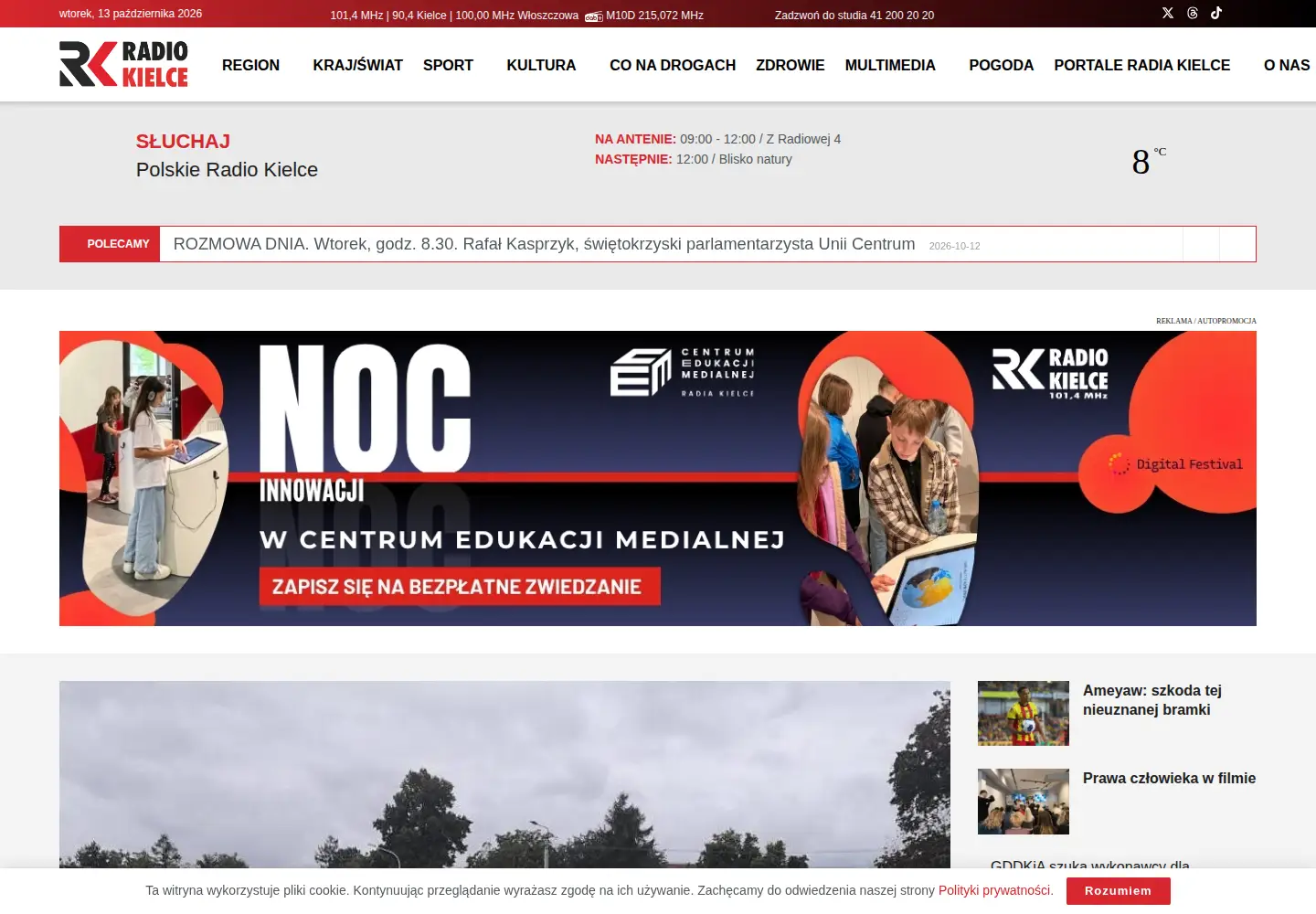 Captured homepage of radiokielce.pl in the current scan