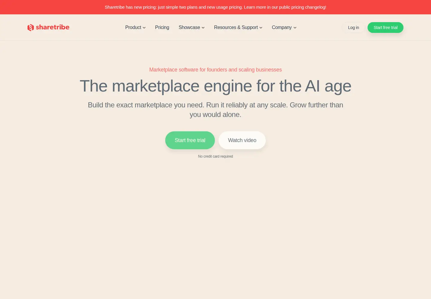 Captured homepage of sharetribe.com in the current scan