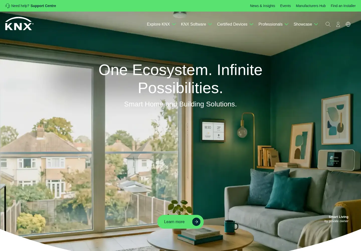 Captured homepage of knx.org in the current scan