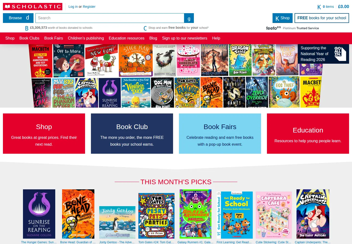 Screenshot of scholastic.co.uk