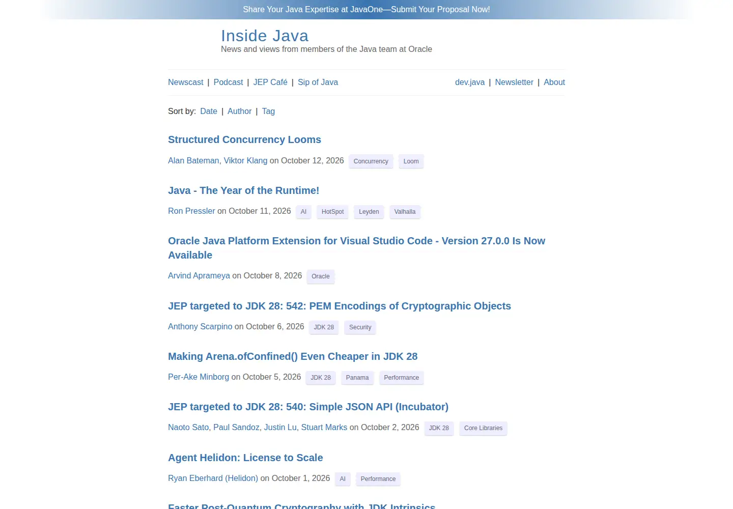 Captured homepage of inside.java in the current scan