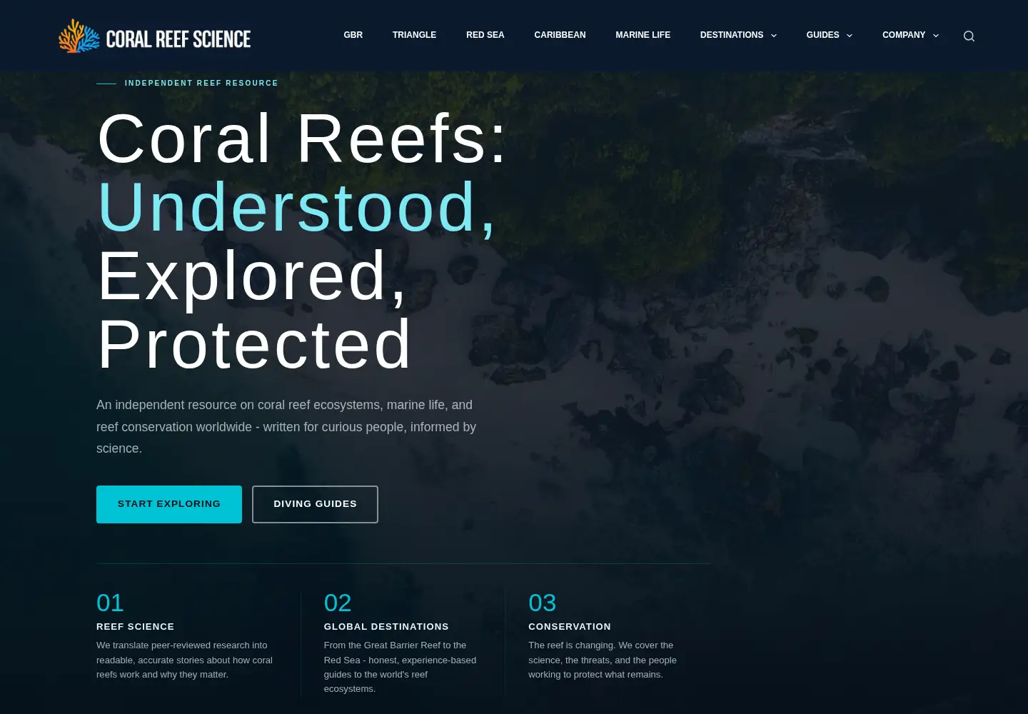 Captured homepage of coralcoe.org.au in the current scan