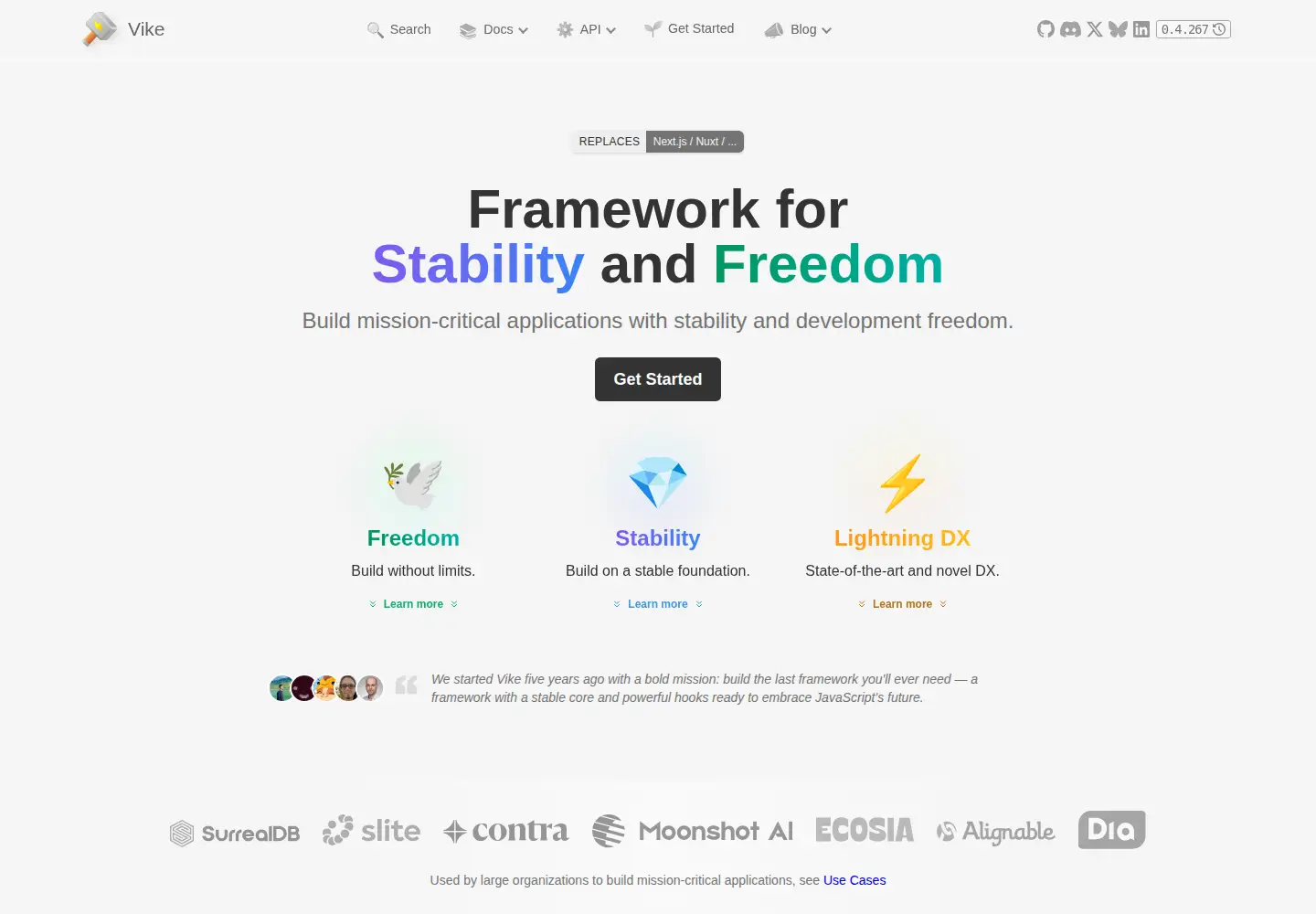 Captured homepage of vike.dev in the current scan